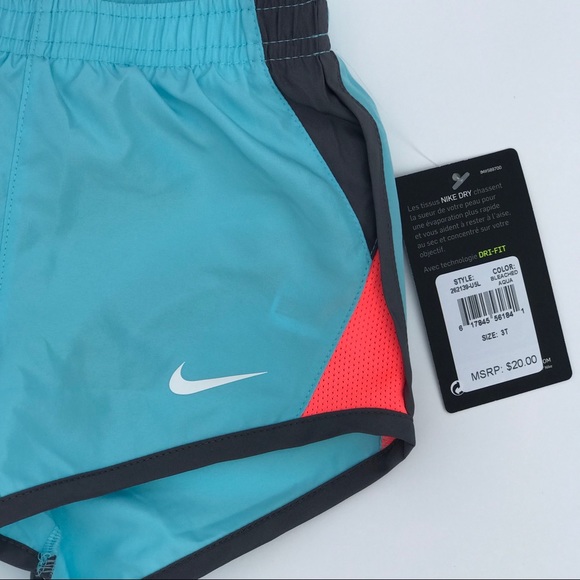 Girls Toddler aqua blue Nike running shorts - Picture 5 of 7